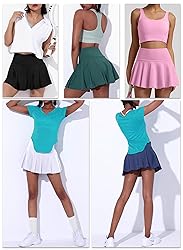 Womens White High Waisted Pleated Skirts with