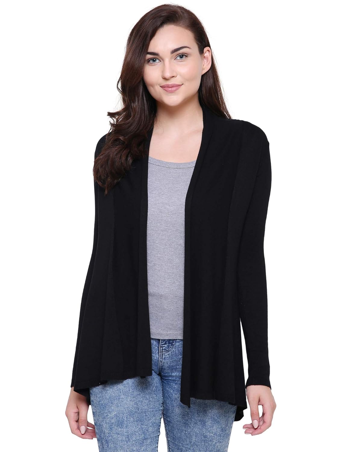 mansicollections black shawl neck cardigan for women