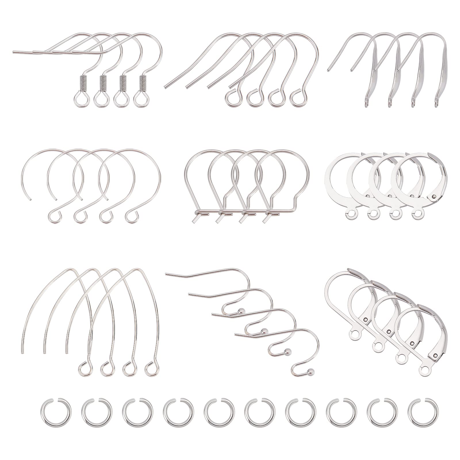 UNICRAFTALE DIY Earring Making Kit Including 140pcs 304 Stainless Steel Earring Hooks 40pcs Leverback Earring 20pcs 4mm Open Jump Rings For Earring Making Handicraft Enthusiasts