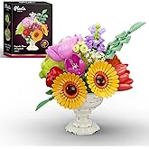 Sinuraii Botanicals Flower Arrangement Building Set, Classic Style Artificial Flower Building Set, Chrysanthemum Building Toy, Gift for Women - Valentine’s Unique Bouquet Collection for Adults