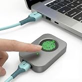 Windows Hello Fingerprint Reader for Windows 11 10, Offline Physical Security Vault for PC, USB Biometric Fingerprint Scanner, 360&deg; Touch Secure Login &amp; Data Encryption Device for Laptop Sliver