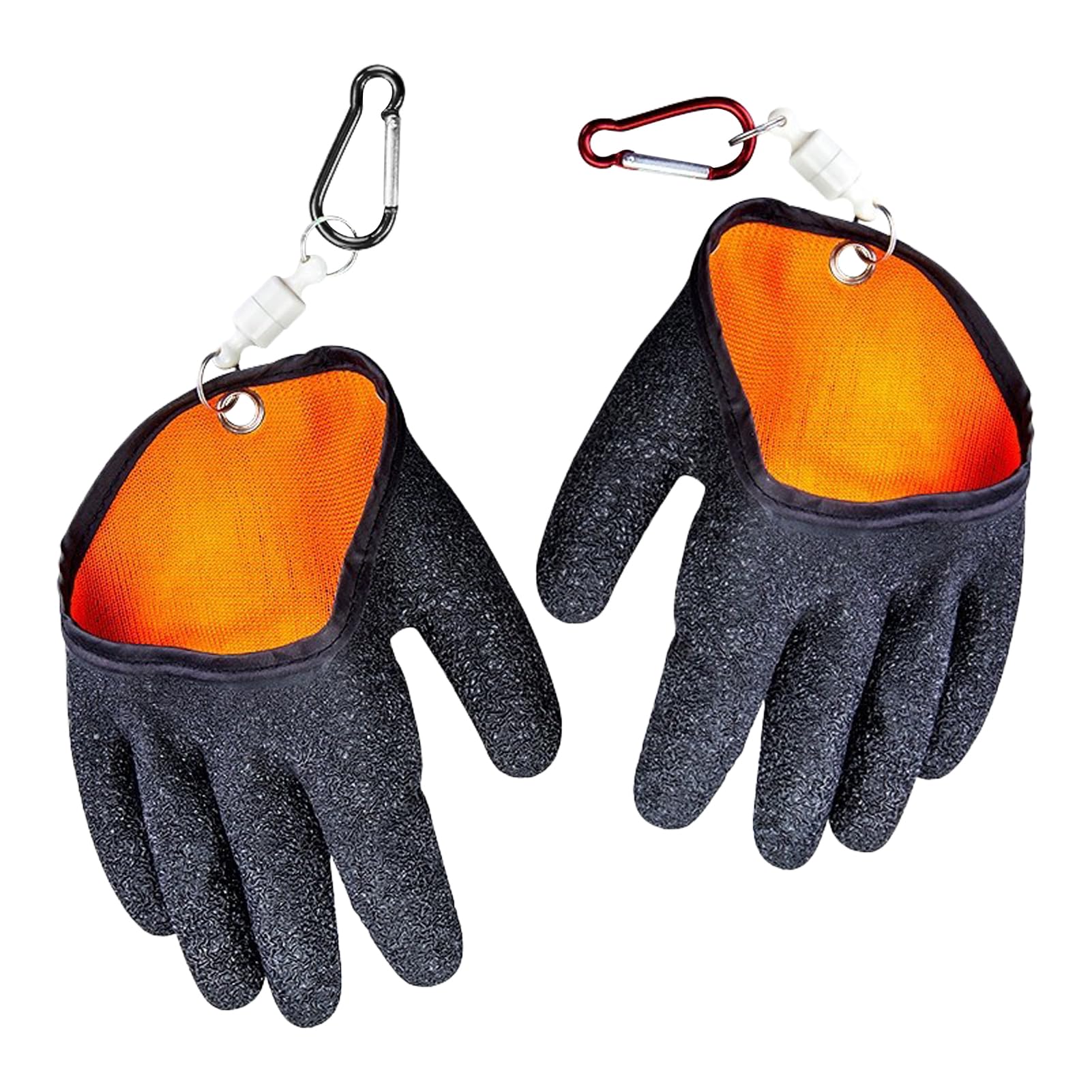 Kisbeibi 2Pcs Fishing Gloves with Magnet Release, Fisherman Professional Catch Fish Gloves Quickly Drying Fishing Puncture Proof Gloves, Anti-Slip Fishing Glove for Handling, Catching, Cleaning