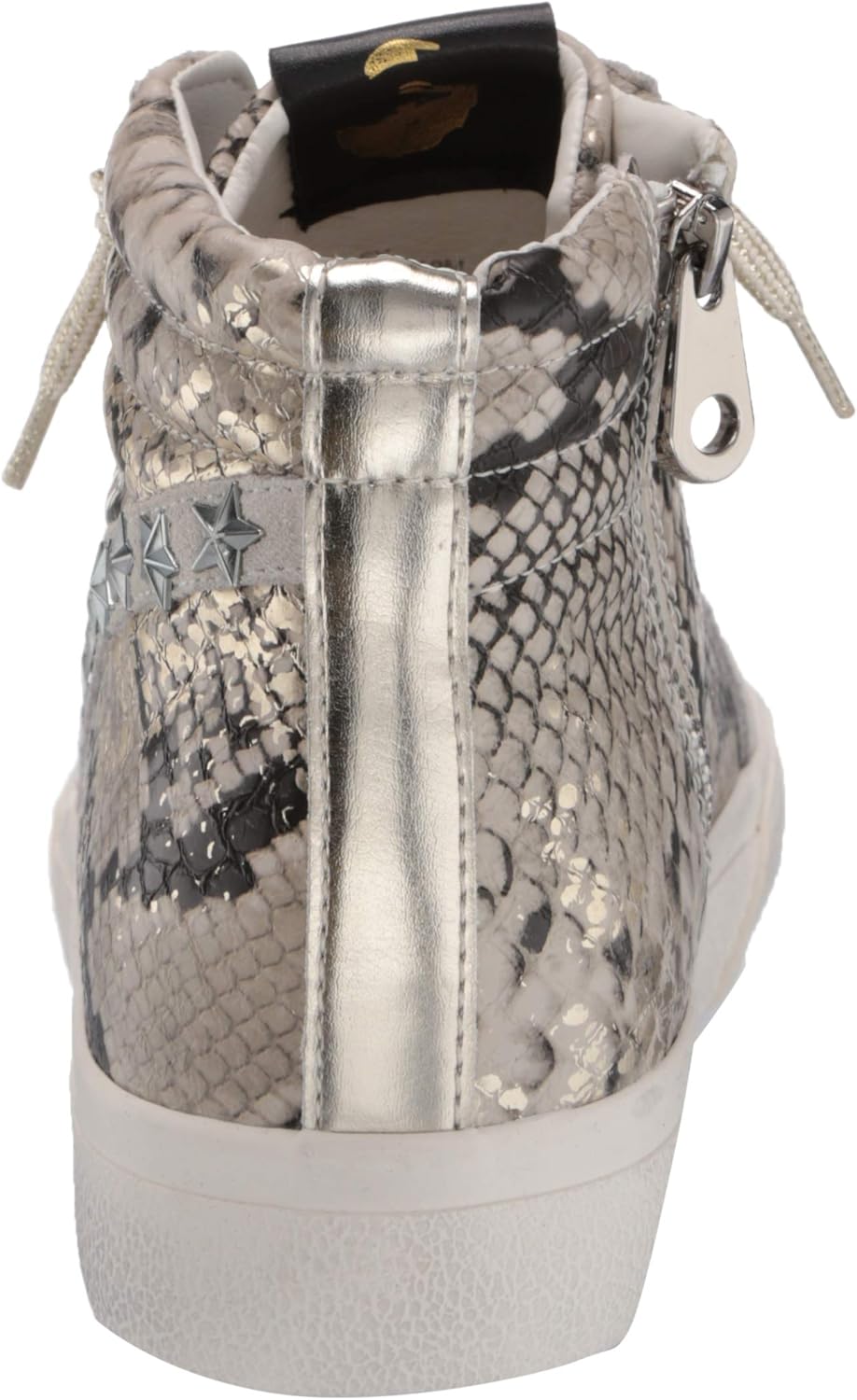 steve madden qualify gold snake embossed high top sneaker