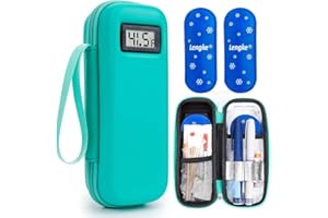 WIBOND Insulin Cooler Travel Case with Temperature Display, Tsa Approved, Refrigerated Medicine Travel Case with 2 Ice Packs, Insulin Pen & Other Diabetic Supplies Organizer for Trip and Daily