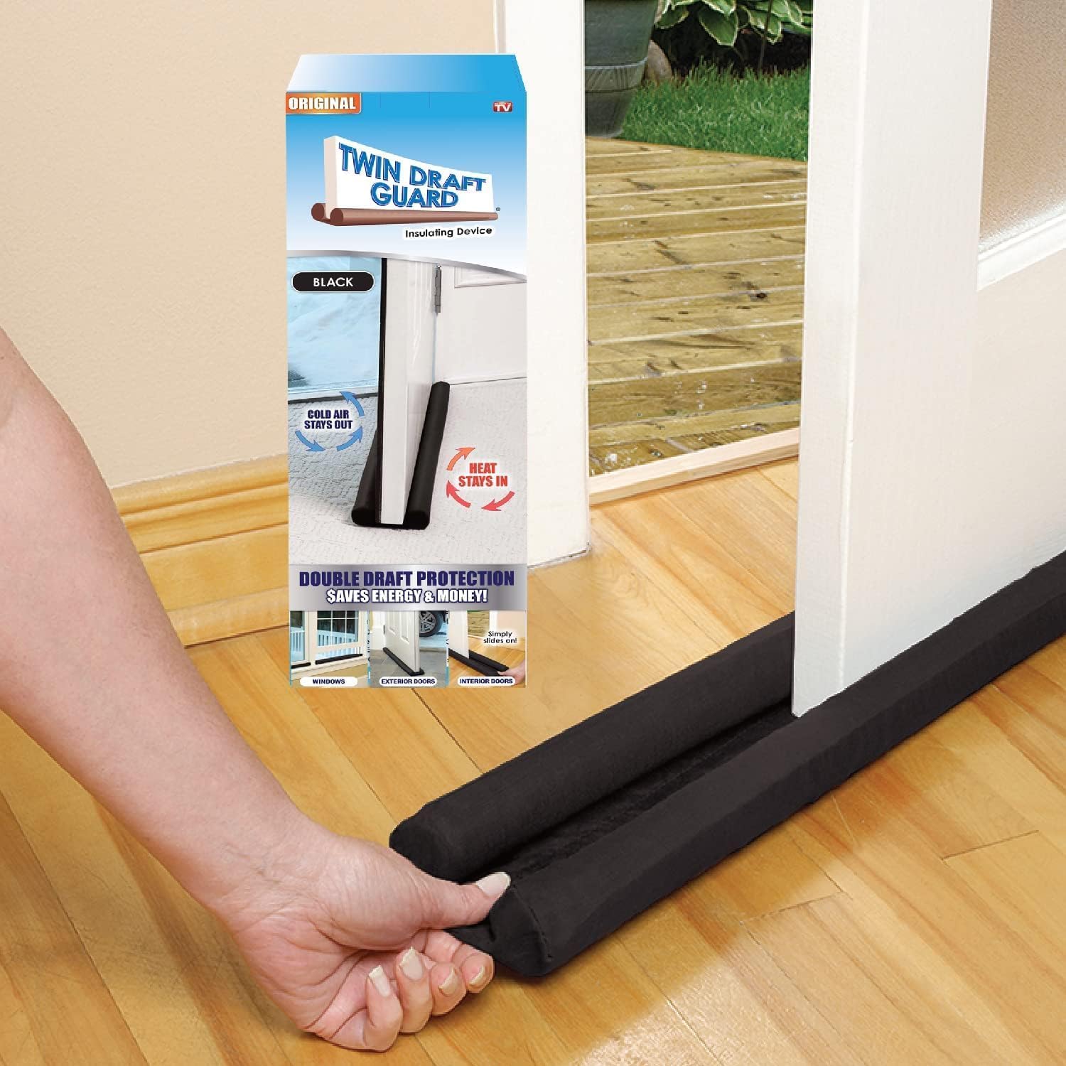 Draft Stoppers - Original Twin Draft Guard Door Draft Stopper, Year Round Insulator, For Summer and Winter Use PATENTED & TRADEMARKED