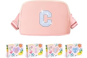 COSHAYSOO Initial Letter Belt Bag Crossbody Waist Fanny Pack Trendy Chest Purse Travel Essentials Birthday Christmas Gifts fo