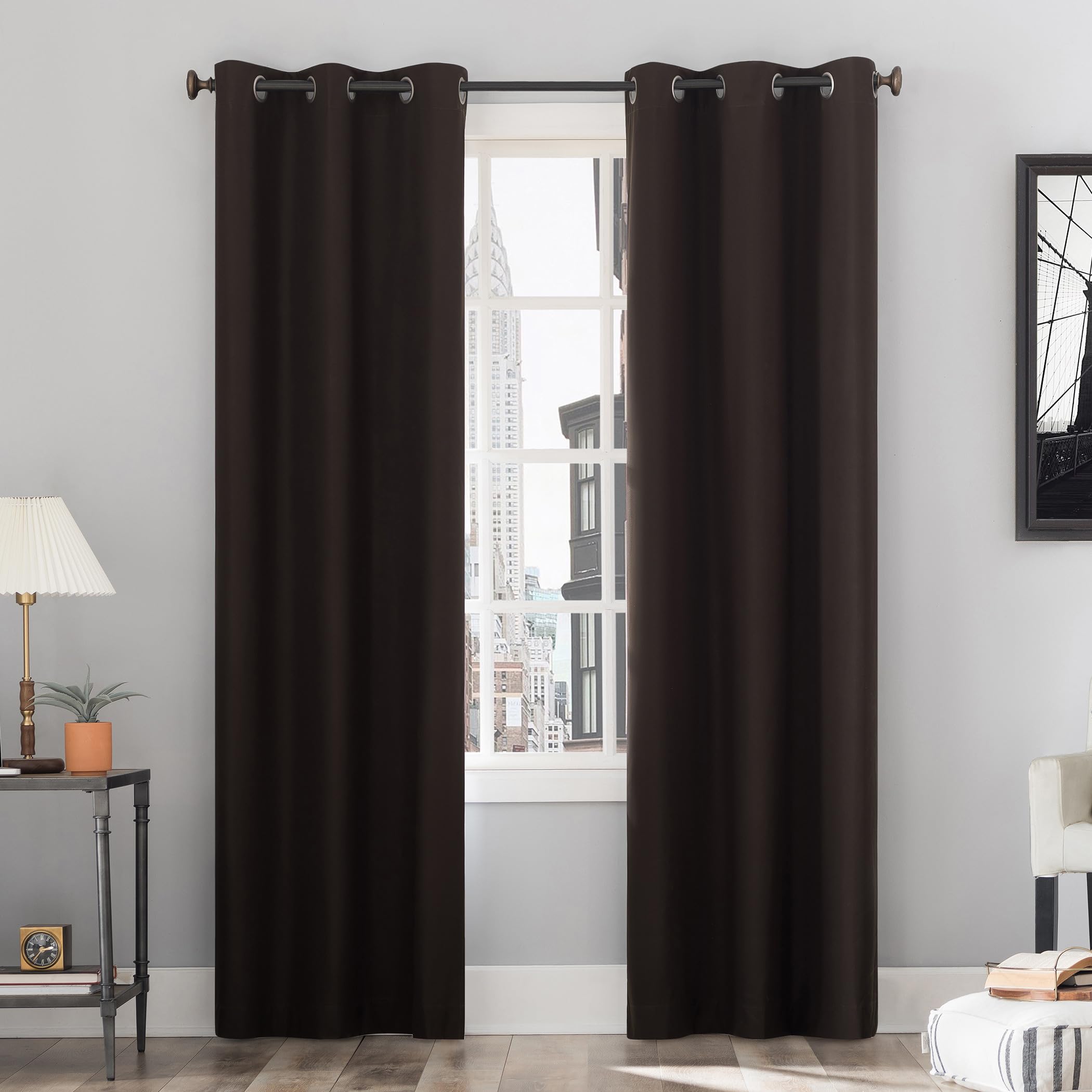 Sun Zero Cyrus Thermal 100% Blackout Grommet Curtain Panel Pair