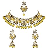 I Jewels Indian Weedding Bollywood Kundan Pearl Choker Necklace Jewellery With Jhumki Earrings Set For Women