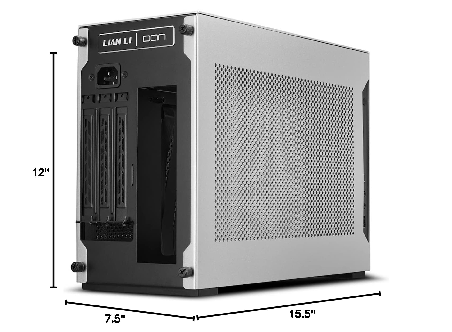 Lian Li A4-H2O Small Case - Mini ITX - Aluminum Exterior & SPCC Steel Interior - PCIe 4.0 - Easy AIO Installation - Supports SFX/SFX-L Power Supply (A4-H2O A4 SILVER)