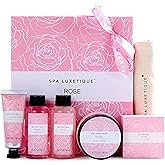 Spa Luxetique Gifts for Women, Bath and Body Gifts Set 6pcs Gift Baskets Rose Bath Sets for Women Valentine's Day Gifts for Her