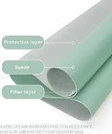 YSAGi Non-Slip Desk Pad Waterproof PVC Leather 80x40 cm Light Green view 3