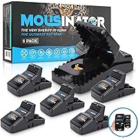 MOUSINATOR Rat Trap, 6-Pack, Large Rat Snap Traps for Indoor and Outdoor Use, Easy to Set, Safe and Reusable Design, Easy to 