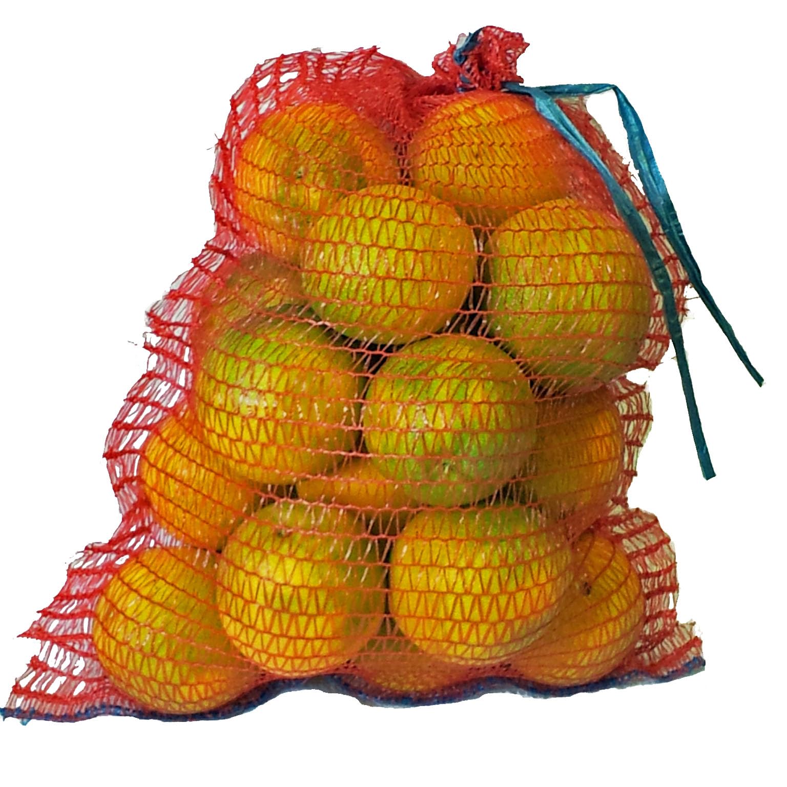 Vrysac - Mesh Bags for 5 kg of Fruit or Nuts, Raschel Mesh Bags for Oranges, Onions, Potatoes, Lemons or Nuts-Ribbon in Mouth-Red (32 x 44 cm - 5 kg, Pack of 100)