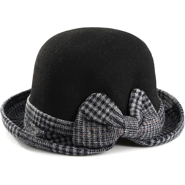 Womens Bell Beret Hat French Vintage Floral Fleece Cloche  display picture 2