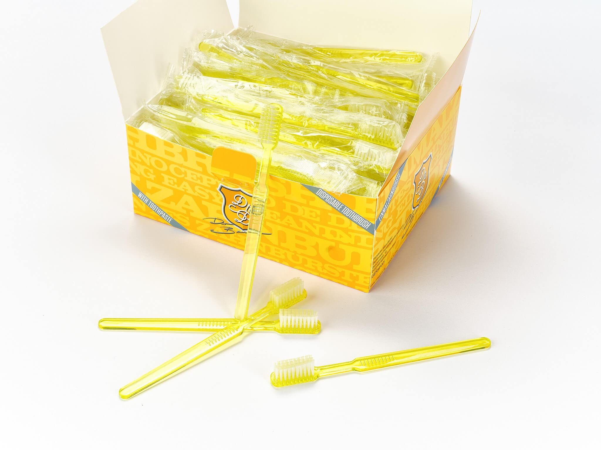 Dr. Bauer ́s Disposable Toothbrushes with Toothpaste Pack of 100