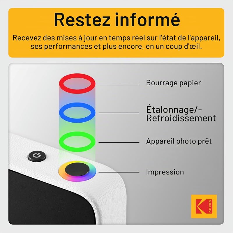 Printomatic+ Appareil Photo numérique instantané 10 MP, Zink 2x3 (5,1 x 7,5 cm), LED RVB, Coffret Cadeau: Étui, Pack de 20 Feuilles, Album, Autocollants et feutres, Noir