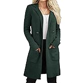 CiCiBird Women's Fall Long Cardigan Sweater Open Front Knit Coats Dressy Casual Jacket Coatigan with Pockets