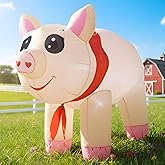 4FT Inflatables Christmas Spring Farm Ranch Blow up Animals Cute Pig Decorations with LED Light Indoor Outdoor Yard Graden Party Lawn Holiday Decor