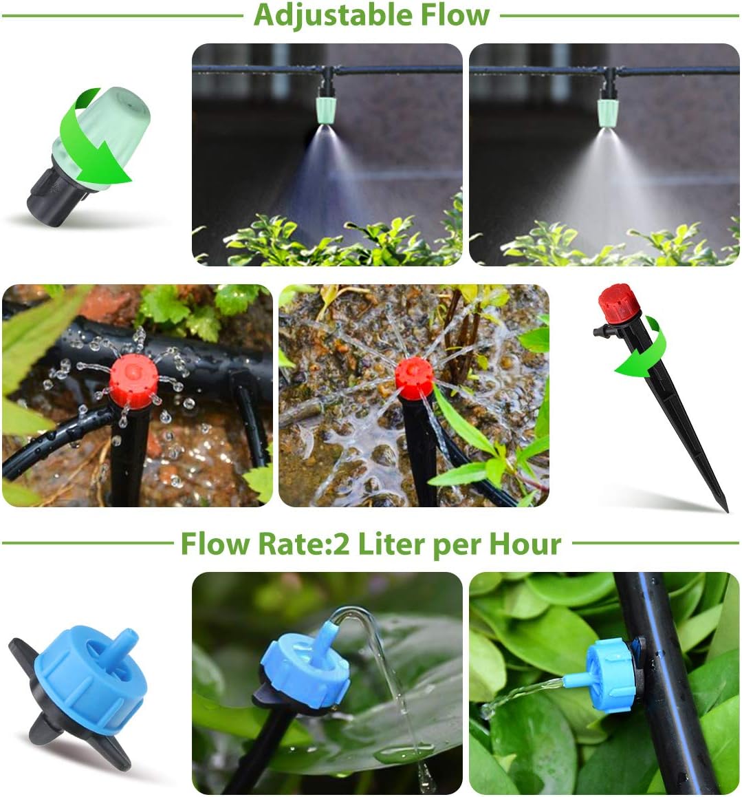 Jeteven 98Ft/30m Drip Irrigation Hydroponics Supplies System Drippers Kit Tubing Accessories DIY Saving Water Automatic Irrigation Equipment Set for Garden Greenhouse, Flower Bed, Patio, Lawn : Garden & Outdoor