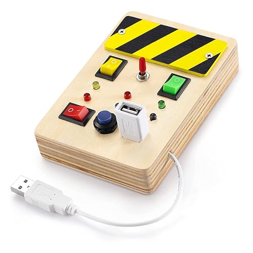 TEUVO Light Switch Busy Board - Montessori Wooden Button Busy Board for ...
