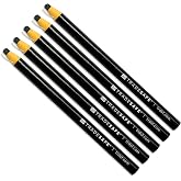TRADESAFE China Markers Grease Pencils - 5 Black Grease Markers | Durable Wax Core, Marks Metal, Glass, Wood &amp; Fabric, No Sharpener Needed, Moisture-Resistant Marks, Rounded Body, Pack of 5
