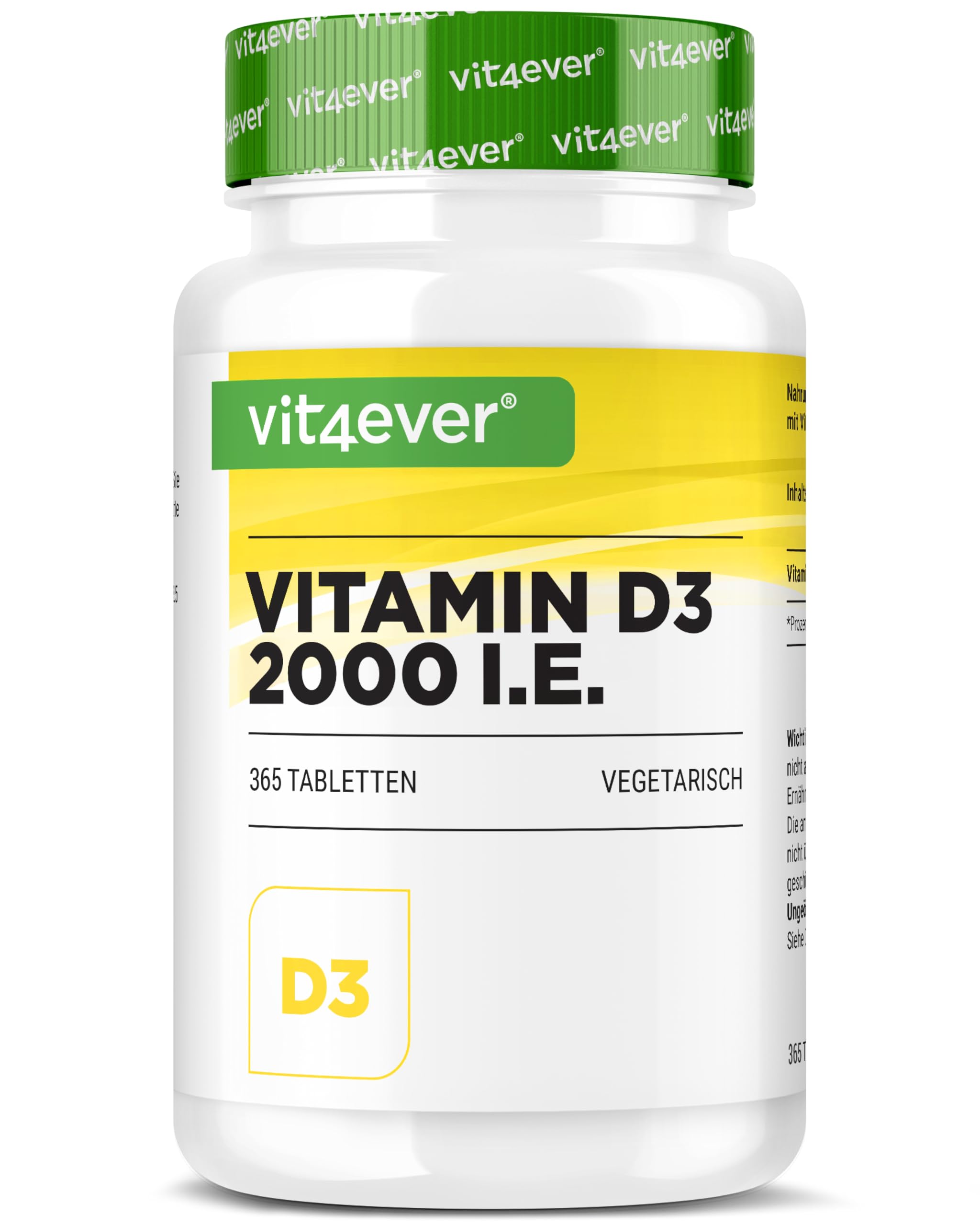 vit4ever Vitamin D3-365 Tabletten - 2000 I.E.