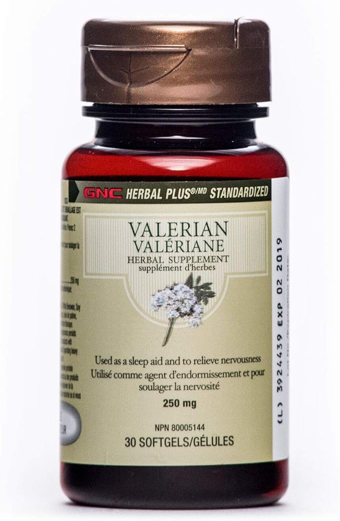 GNC Herbal Plus® Valerian 250mg, 30 Softgels, Helps Sleep and Relieves