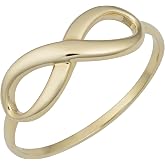 Kooljewelry 10k Yellow Gold High Polish Infinity Ring | Solid Gold &middot; for Women &middot; Birthday Gift