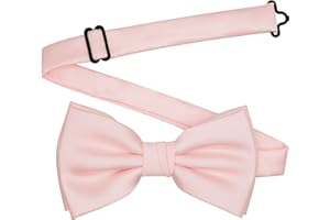 BEWDIO Adjustable Bow Ties for Men, Classic Solid Color Pre-Tied Bowties for Mens Wedding Party