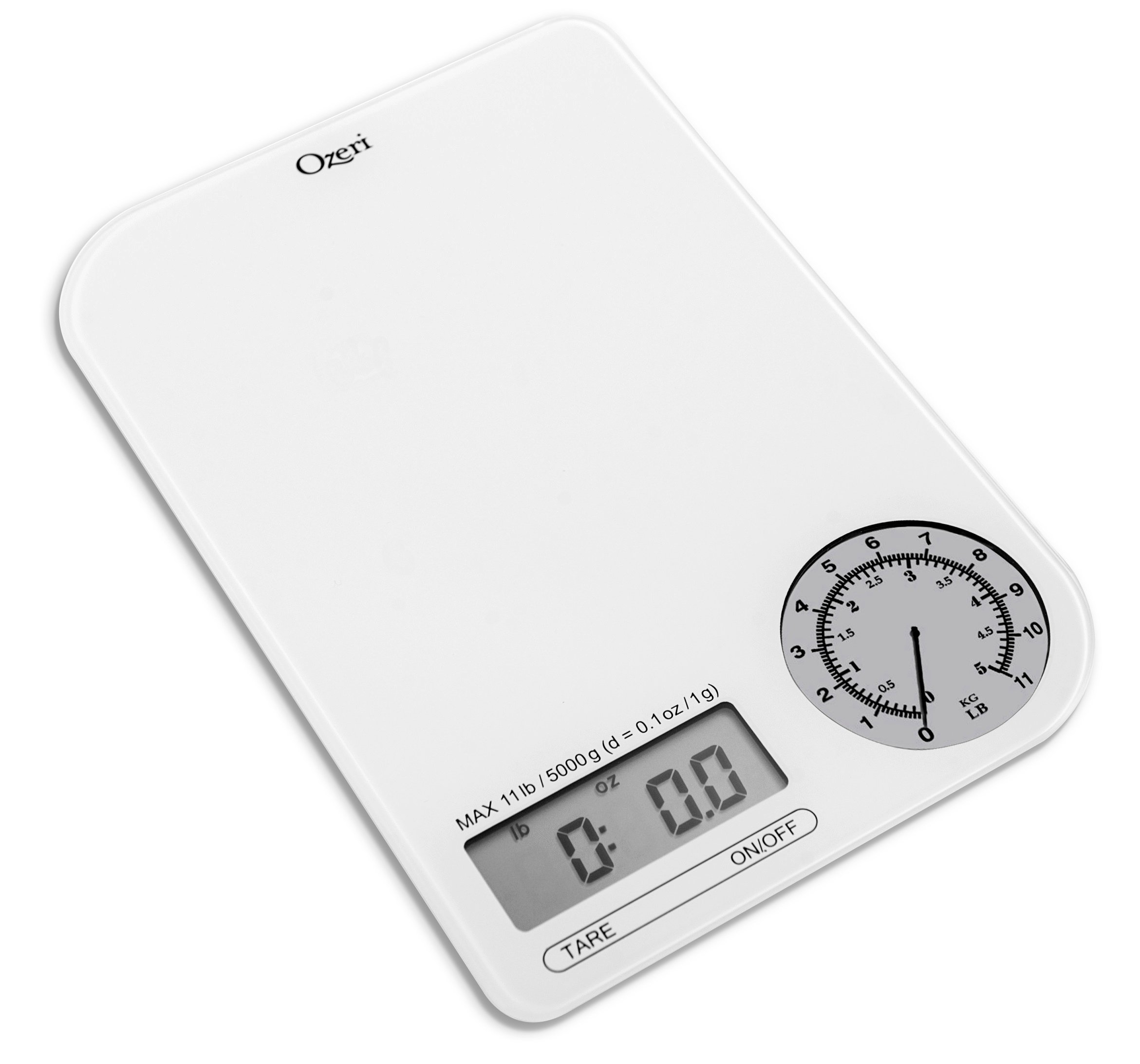 Ozeri Rev Digital Kitchen Scale with Electro-Mechanical Weight Dial, Gray Dial