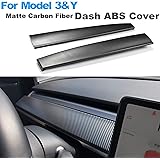 Topfit Model 3 and Model Y Dash ABS Matte Carbon Fiber Cap Covers Dashboard Sticker for Tesla Model 3&Y Wrap Accessories (M3/