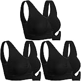 Onory 3 Pack Sports Bras for Women Wirefree Padded Workout Yoga Gym Fitness Bra Medium Support