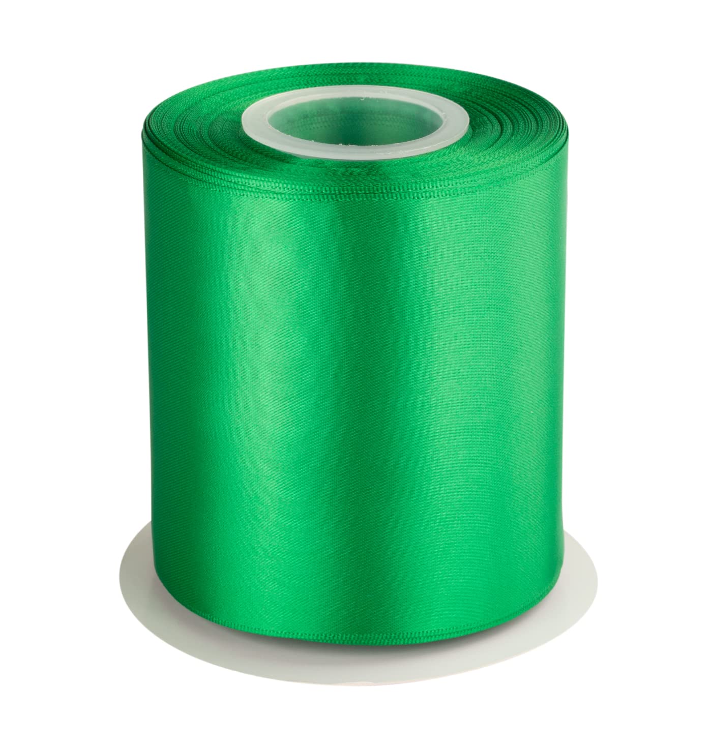 Double Faced Satin Ribbon, 100mm X 22M, Solid Polyester Craft Ribbon, Perfect for Gift Wrapping, Crafts, Wedding Party Ceremony Decoration, Floral Arrangement, Sewing (Emerald)