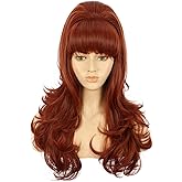 VGbeaty Women Long Ginger Beehive Vintage Married Housewife Bouffant 60s 70s Halloween Costume Cosplay Wig