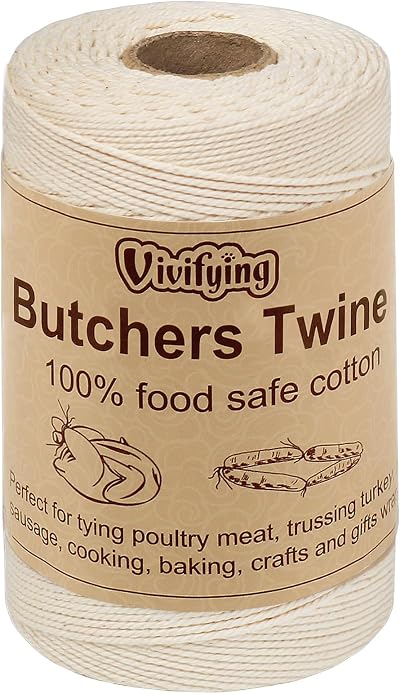 Vivifying Butchers String 656 ft 3 Ply Cotton Food Safe Kitchen Twine White