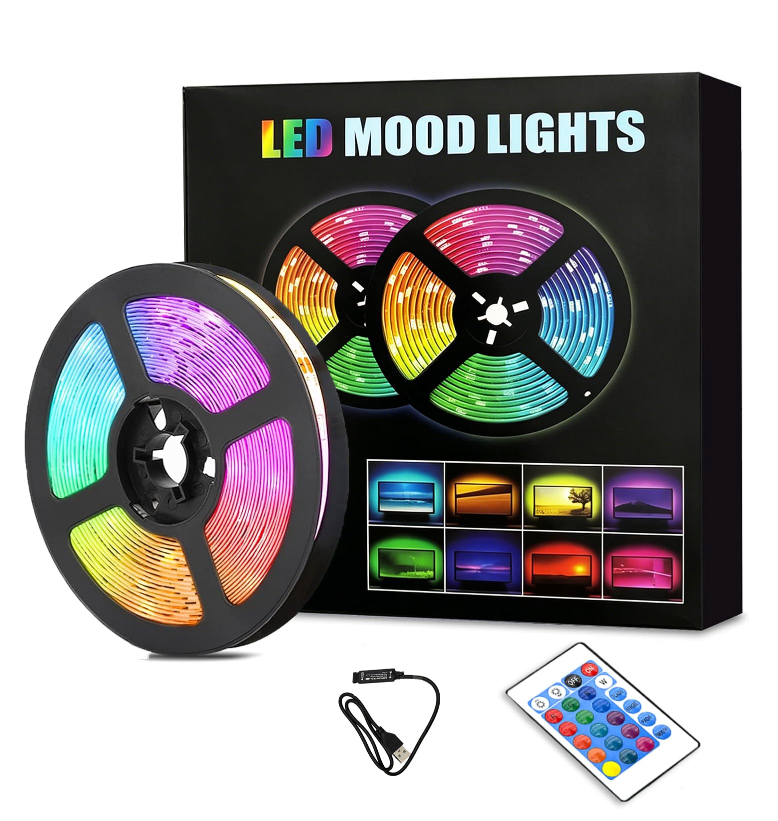 HKF HO KI HO LED Strips Light 2M,RGB LED Strip Lights with 24-Keys Remote Control,Colour Changing Led Lights for Bedroom,Party — image 1