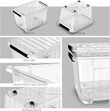 Cetomo 35L-3 Plastic Storage Boxes with Wheels, Lidded Stackable Nestable view 2