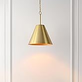 SAFAVIEH Lighting Collection Jenner Brass Gold Adjustable Pendant Hanging Light Fixture, Ideal for Dining Room, Kitchen Islan