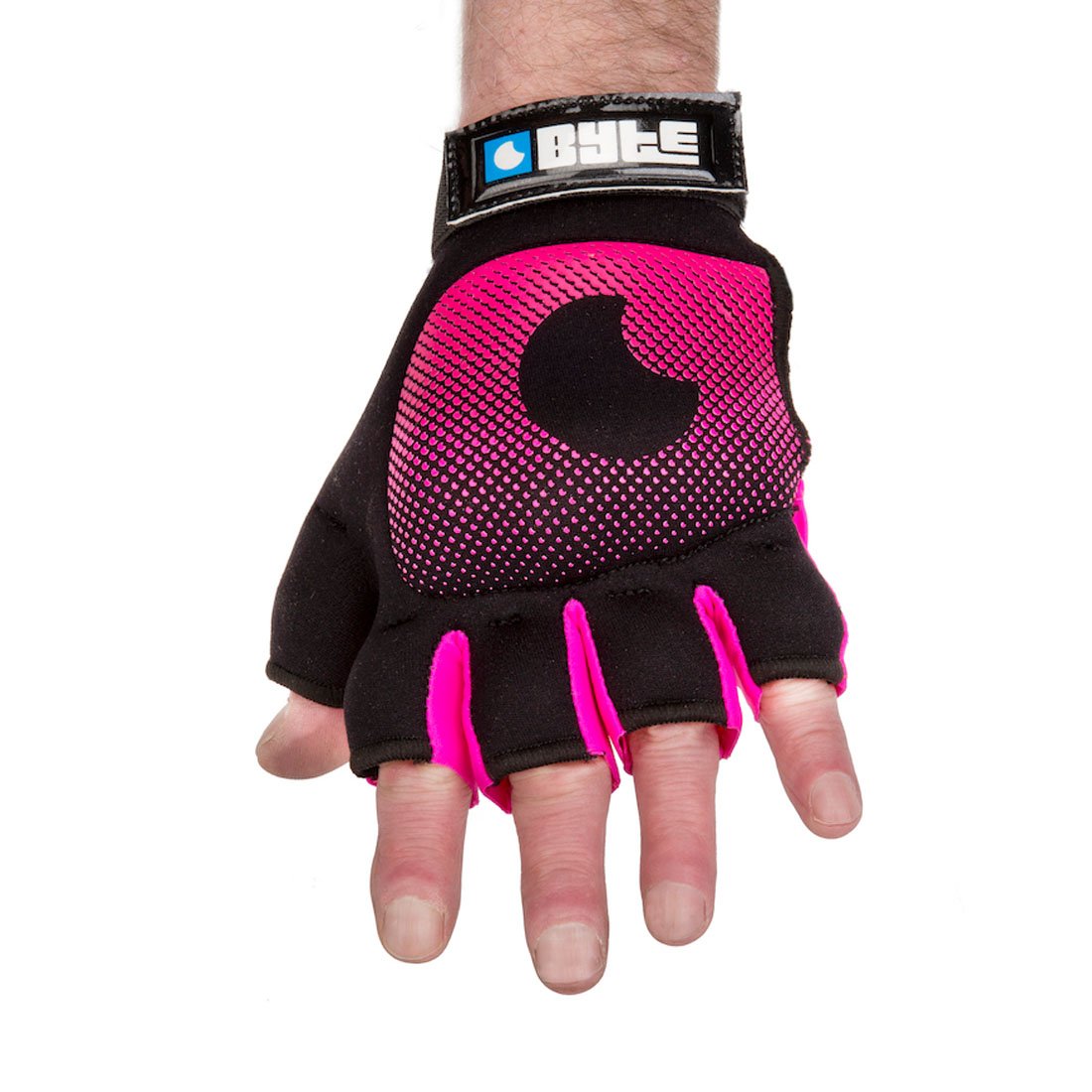 BYTE ADULTS HOCKEY KNUCKLE GLOVE HOT PINK/BLACK (LARGE)