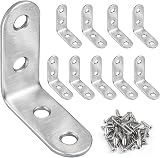 JatilEr 10 Pcs Angle Corner Brackets 40x40mm Stainless Steel 90 Degree