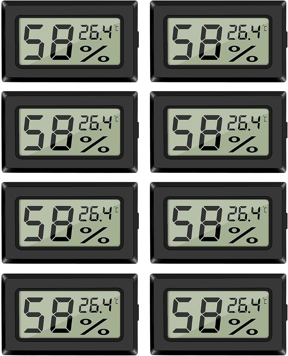 EEEKit 8 Pack Digital Thermometer Hygrometer Indoor Temperature Humidity Monitor