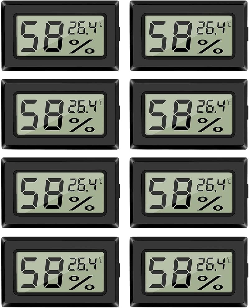 EEEKit 8 Pack Digital Thermometer Hygrometer Indoor Temperature Humidity Monitor