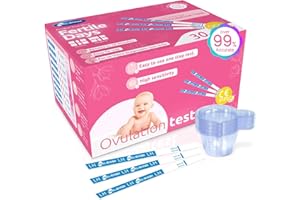 HEAL-CHECK 30 Count Ovulation Test Strips with Cups, Bulk Ovulation Test Strips for Women, Ovulation Predictor Kit, Accurate Fertility Tests for Home, Individually Wrapped 5mm LH