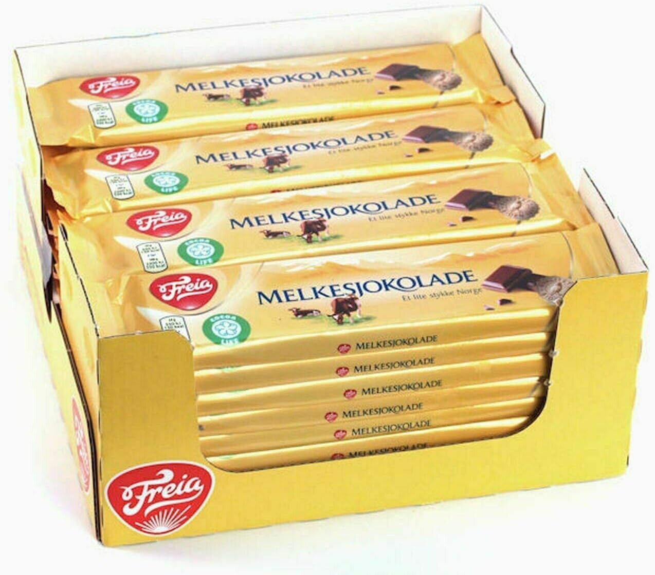 Freia Norwegian Chocolate 32 Bars Mini 60g Melkesjokolade Norway Candy Gift