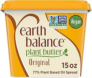 Earth Balance Plant Butter Original Plant Based Oil Spread, Non-Dairy Butter Alternative, 15-oz. Tub