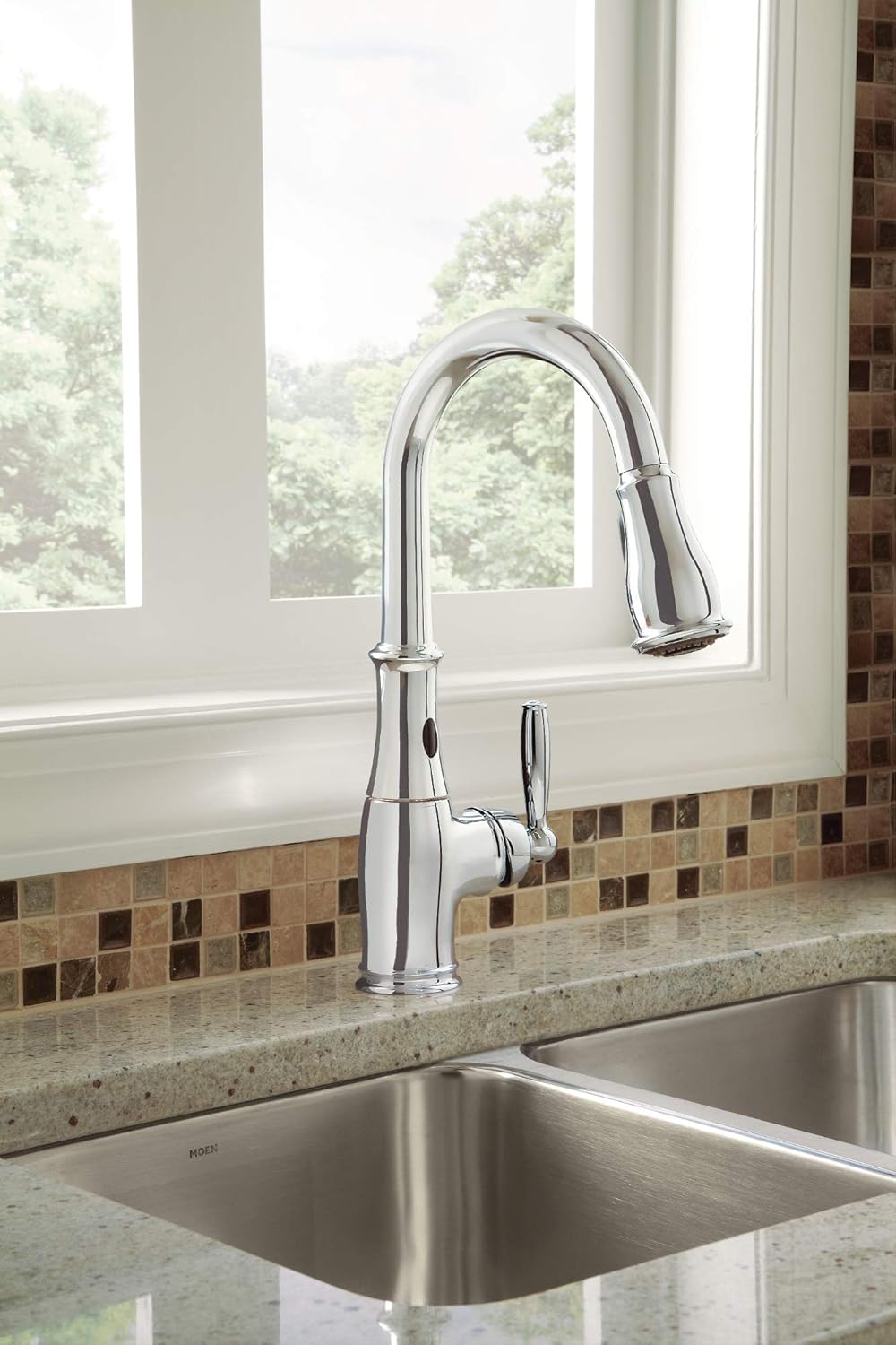 Kitchen Fixtures Moen G18212 1800 Series 18 Gauge Double Bowl Undermount Sink Stainless Steel Kitchen Bar Sinks