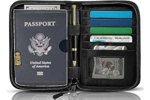 EPIMA Passport Holder for Travel Essentials, RFID Blocking Protector Passport Wallets, Passport Document Organizer Case for Travel Must Have, Passport Book for Women, Couple, Family Cards, Tickets, ID, Cash