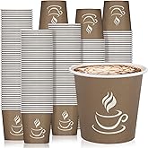 GGOLDMER 4 oz Paper Coffee Cups - 500 Pack Paper Espresso Cups, Disposable Coffee Cup, Small Paper Cup for Hot or Cold Beverage, Espresso, Capucino for Party, Picnic, Home, Office and Business (Brown)