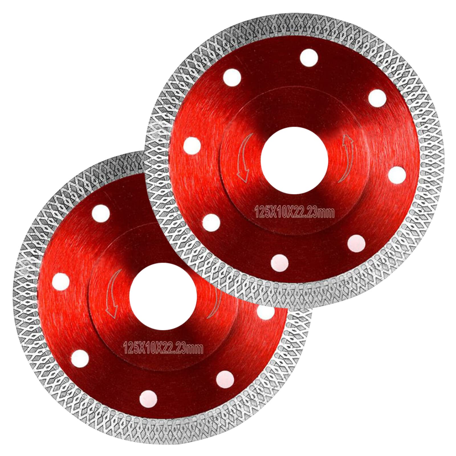 2Pcs 125mm Diamond Cutting Discs for Angle Grinde Super Thin Turbo Disk for Granite Marble Ceramics Tiles, Stones, Bricks and Ceramics