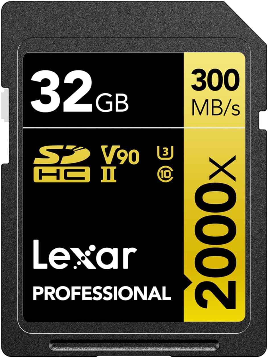 Lexar Professional 2000x 32GB SD Card UHS-II U3 V90 SDHC LSD2000032G-BNNAG